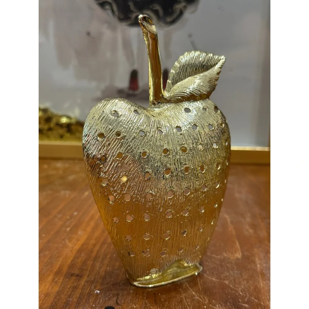 VTG Torino Gold Tone Apple Earring Holder Stand Jewelry Organizer Display